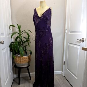 Purple Sequined Plus size Gown